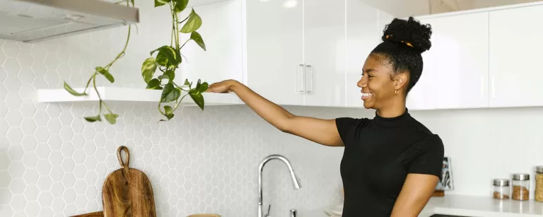 clean cupboards and shelves in kitchen