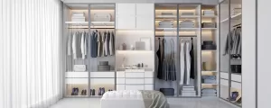 modern white custom closets